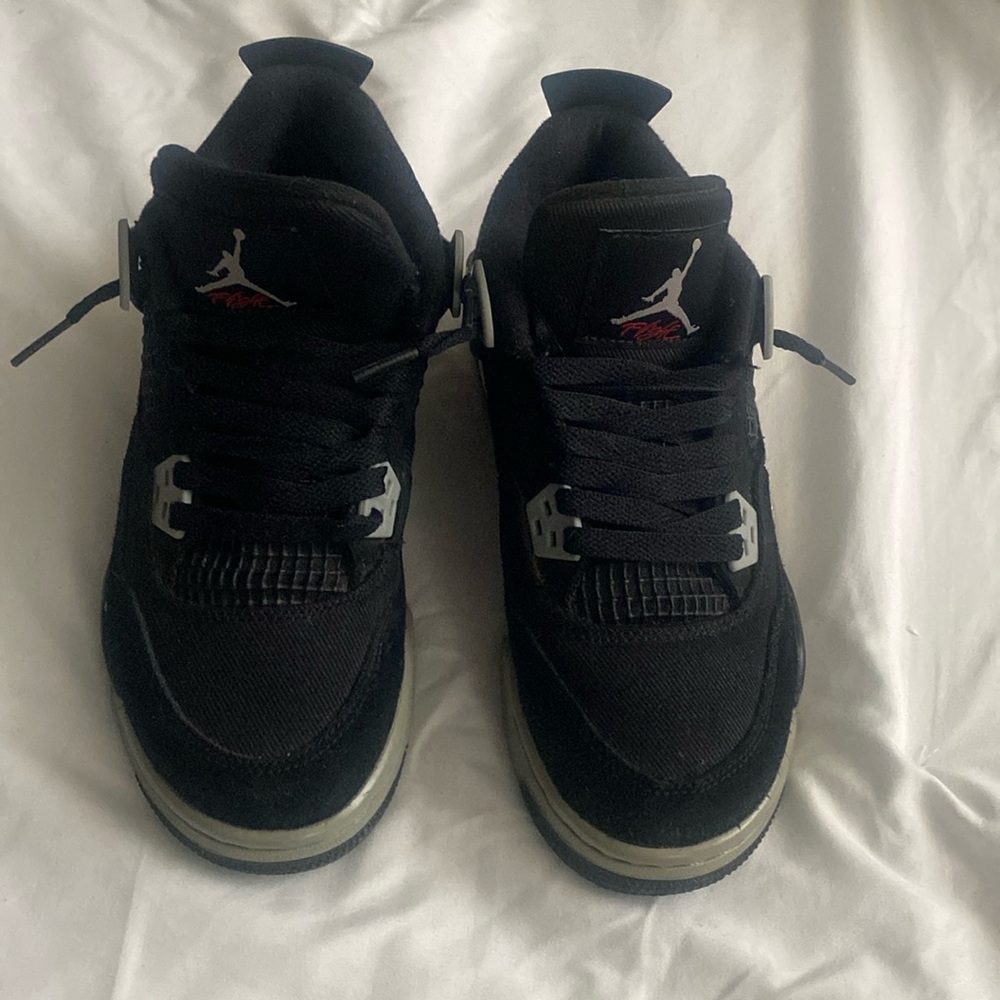 Jordan canvas 4s  Men's Black and Gray Sneakers